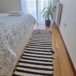 Rug Runner Striped Black Cream - 50x200cm - Soft Rug