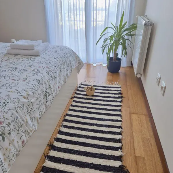 Rug Runner Striped Black Cream - 50x200cm - Soft Rug