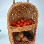 Wicker for Onion and Garlic Storage - 2 Tier Basket