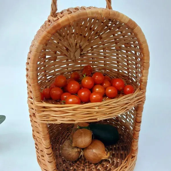 Wicker for Onion and Garlic Storage - 2 Tier Basket