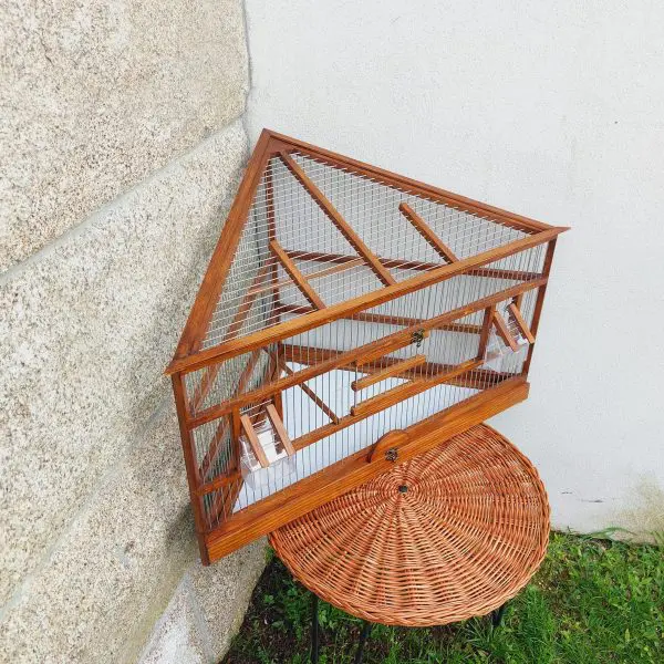 Corner Wooden Bird Cage