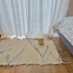 Small Cream Rug With Zigzag Pattern - 50x100cm - Soft Rug