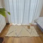 Small Cream Rug With Zigzag Pattern - 50x100cm - Soft Rug