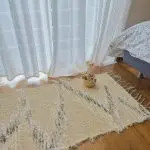 Small Cream Rug With Zigzag Pattern - 50x100cm - Soft Rug