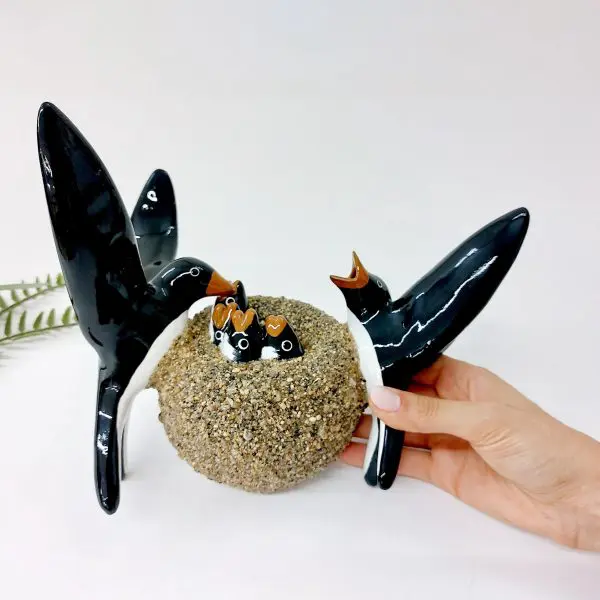 Glazed Swallows with Nest and Offspring
