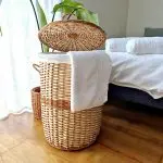 Round Woven Storage Basket With Lid