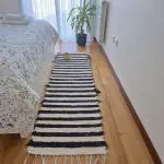 Rug Runner Striped Black Cream - 50x200cm - Soft Rug