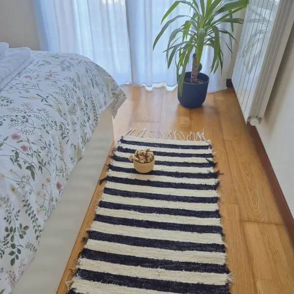 Rug Runner Striped Black Cream - 50x200cm - Soft Rug