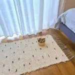 Small Cream Rug With Black Dots - 50x100cm - Soft Rug