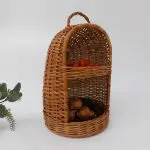 Wicker for Onion and Garlic Storage - 2 Tier Basket