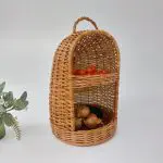 Wicker for Onion and Garlic Storage - 2 Tier Basket