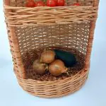 Wicker for Onion and Garlic Storage - 2 Tier Basket