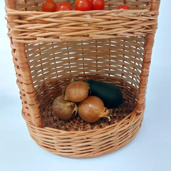 Wicker for Onion and Garlic Storage - 2 Tier Basket