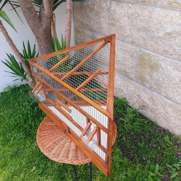 Corner Wooden Bird Cage