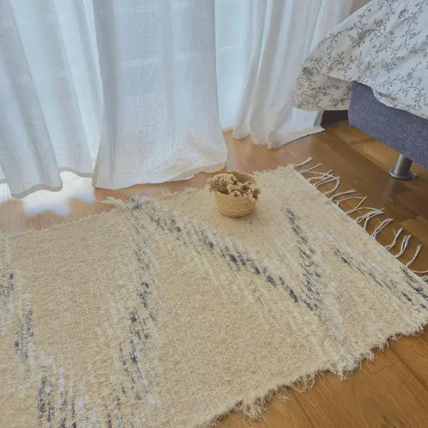 Small Cream Rug With Zigzag Pattern - 50x100cm - Soft Rug
