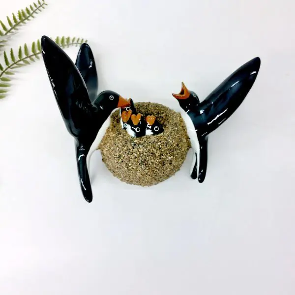 Glazed Swallows with Nest and Offspring