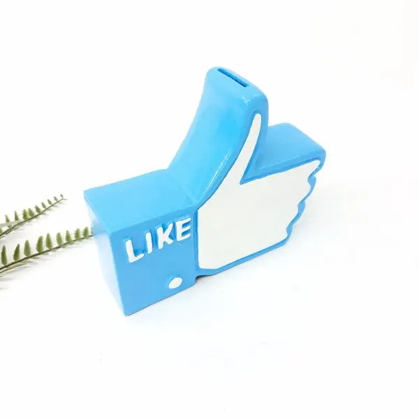 Handcrafted Ceramic Like Symbol - White and Blue Like