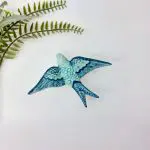 Two-Tone Glazed Ceramic Swallows Wall Hanging