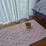 Small Light Pink Rug - 50x100cm - Knotted Rug