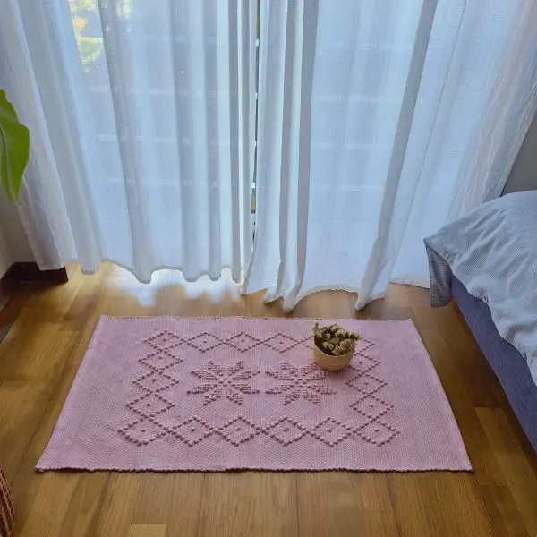 Small Rose Pink Rug - 50x100cm - Knotted Rug