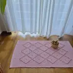 Small Rose Pink Rug - 50x100cm - Knotted Rug