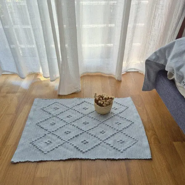 Mini Light Blue Rug - 40x60cm - Knotted Rug
