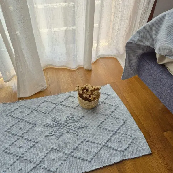 Mini Light Blue Rug - 40x60cm - Knotted Rug