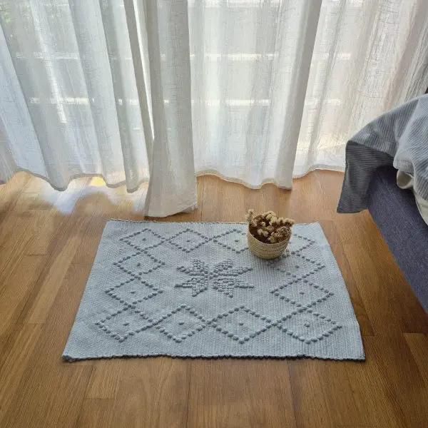 Mini Light Blue Rug - 40x60cm - Knotted Rug