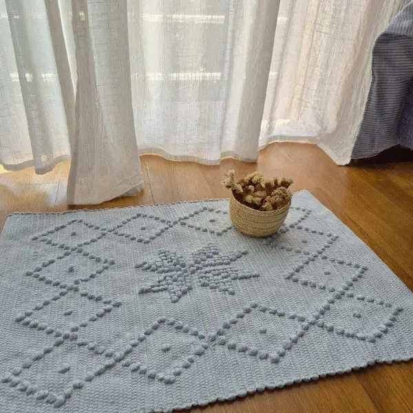 Mini Light Blue Rug - 40x60cm - Knotted Rug