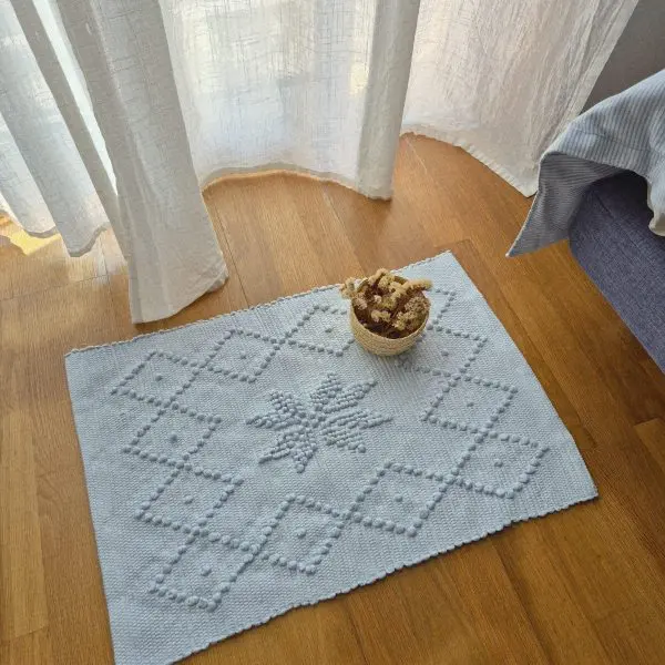 Mini Light Blue Rug - 40x60cm - Knotted Rug
