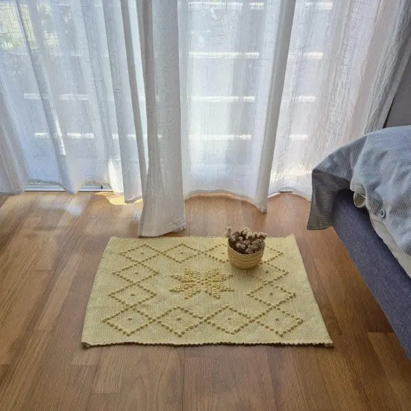 Mini Yellow Rug - 40x60cm - Knotted Rug