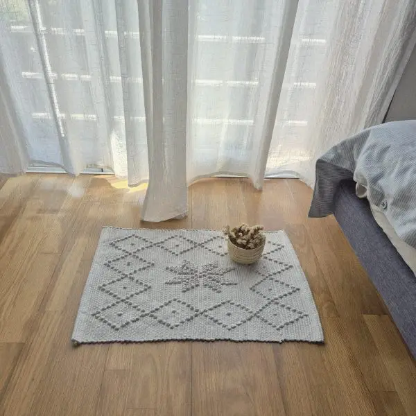 Mini Light Grey Rug - 40x60cm - Knotted Rug