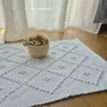 Mini White Rug - 40x60cm - Knotted Rug