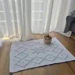 Mini White Rug - 40x60cm - Knotted Rug