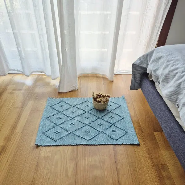 Mini Teal Blue Rug - 40x60cm - Knotted Rug