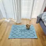 Mini Teal Blue Rug - 40x60cm - Knotted Rug
