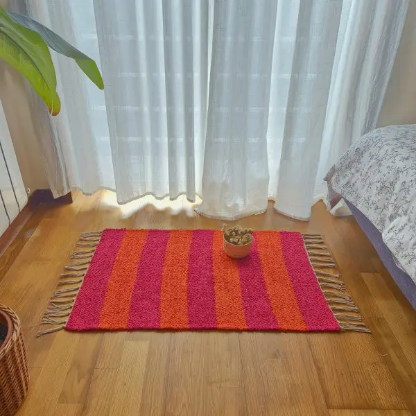 Mini Pink and Orange Rug - 50x80cm - Ring Line Rug