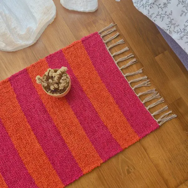 Mini Pink and Orange Rug - 50x80cm - Ring Line Rug