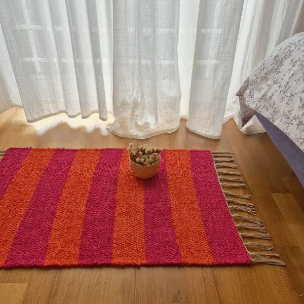 Mini Pink and Orange Rug - 50x80cm - Ring Line Rug