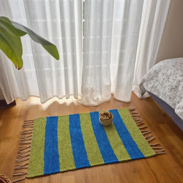 Mini Blue and Green Rug - 50x80cm - Ring Line Rug