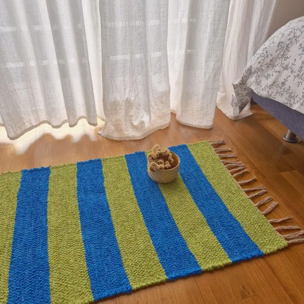 Mini Blue and Green Rug - 50x80cm - Ring Line Rug