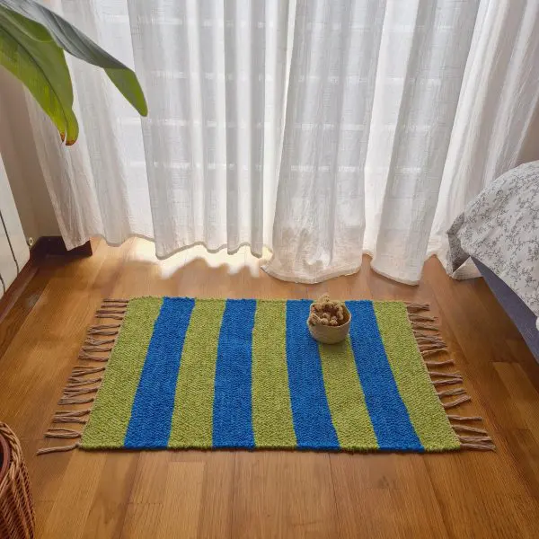 Mini Blue and Green Rug - 50x80cm - Ring Line Rug