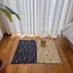 Mini Black And Cream Rug With Dots - 50x80cm - Soft Rug