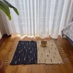 Mini Black And Cream Rug With Dots - 50x80cm - Soft Rug