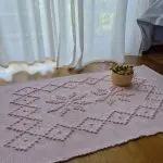 Small Light Pink Rug - 50x100cm - Knotted Rug
