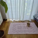 Small Light Pink Rug - 50x100cm - Knotted Rug