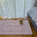 Small Light Pink Rug - 50x100cm - Knotted Rug