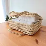Large Palm Basket Suitcase Style