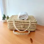 Large Palm Basket Suitcase Style