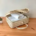 Large Palm Basket Suitcase Style